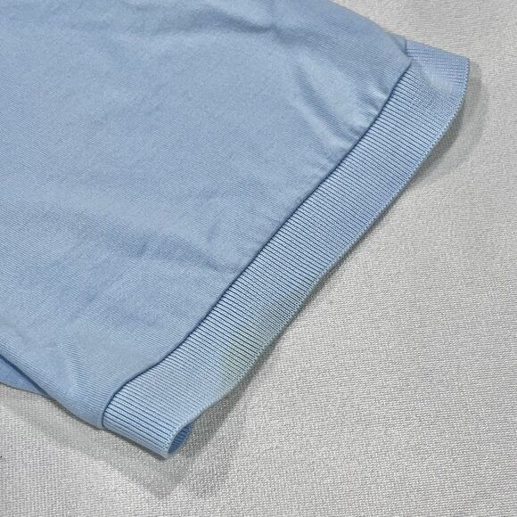 Lacoste Men Short Sleeve Cotton Light Blue Polo Button Logo Shirt Size 8 2XL - Picture 9 of 9